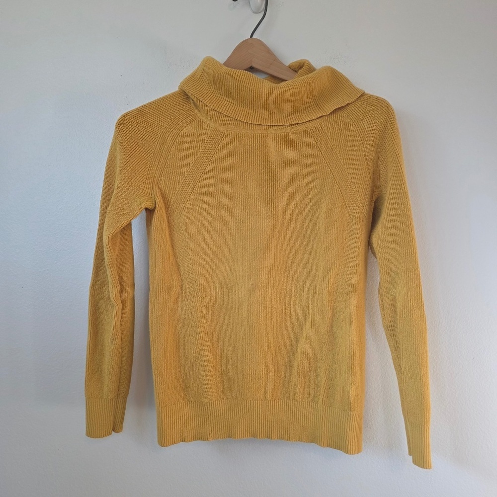 Banana Republic Mustard Yellow Cowl Neck Sweater - XS